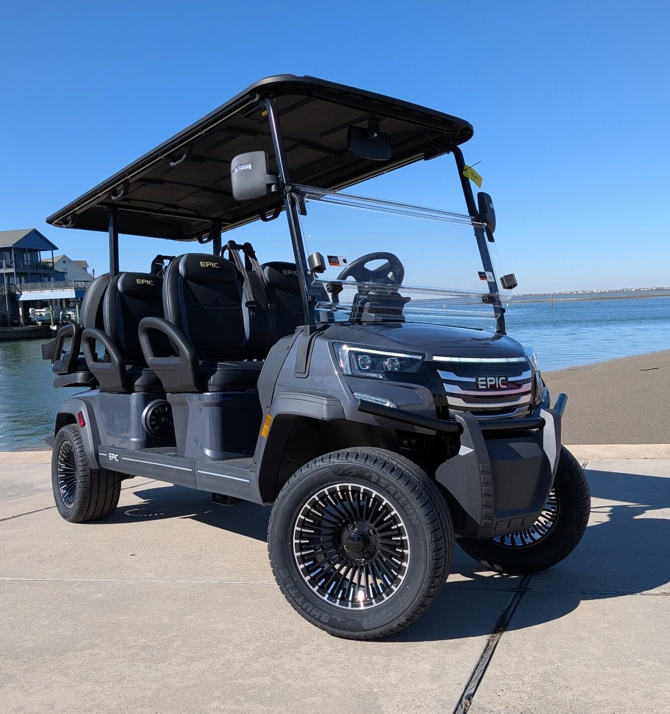 EPIC E60FX six-passenger LSV golf cart.