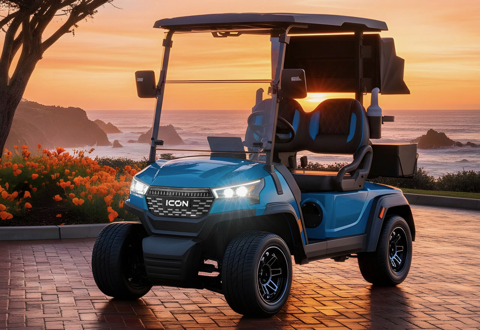 ICON i20X four-passenger LSV golf cart.
